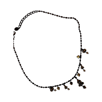 brown beaded pendant necklace