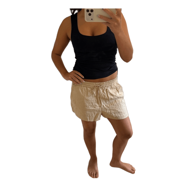 Beige shorts med bindebånd