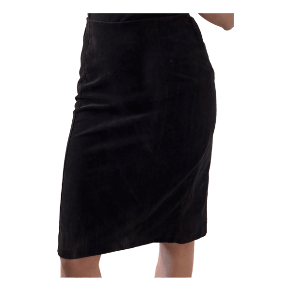Black midi velvet pencil skirt