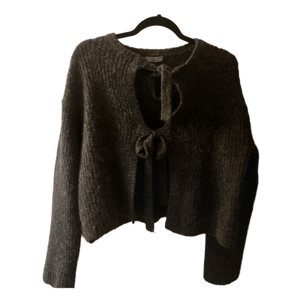 Mørkegrå strikket cardigan