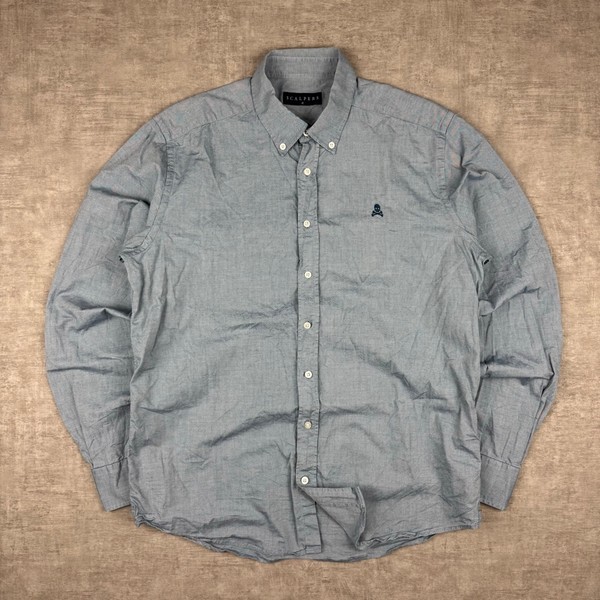 Grey cotton button down shirt