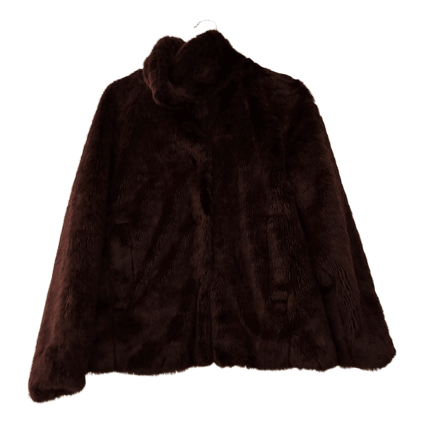 Plum faux fur coat