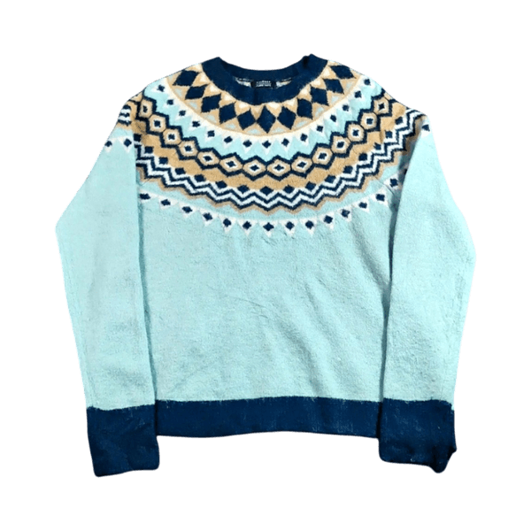 Halogen x Atlantic-Pacific Fair Isle Sweater - Blue Pastel - M