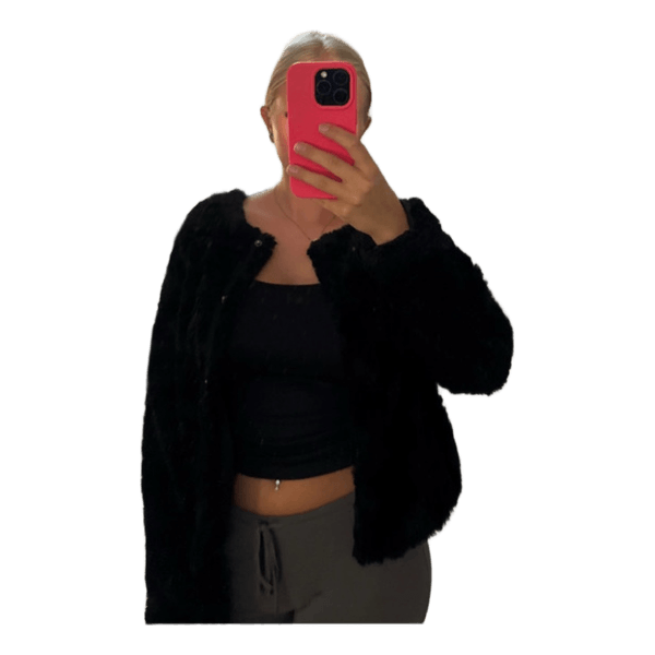 Black fluffy jacket
