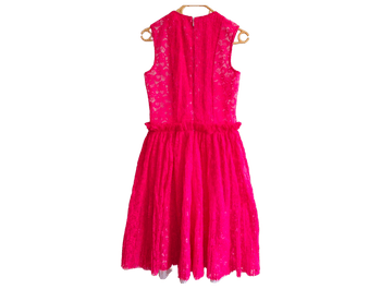 MSGM pink pleated lace party dress