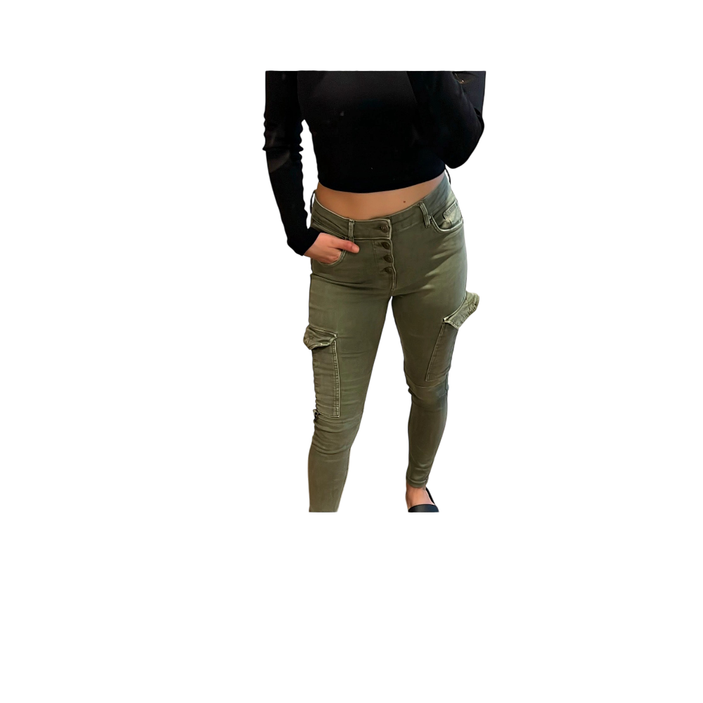 Khaki cargo jeans