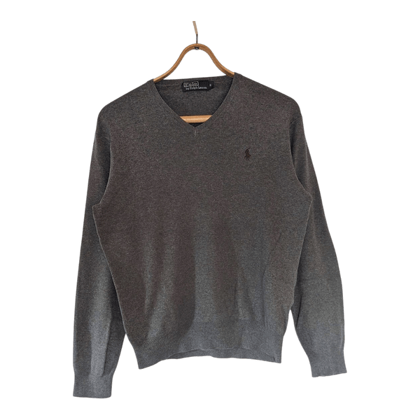 🧥 Polo Ralph Lauren V-Neck Sweater – Grey (Size S)