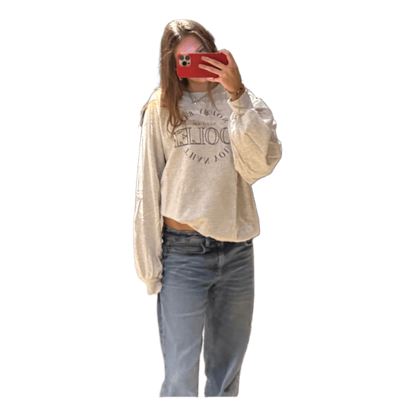 Grå sweatshirt med print
