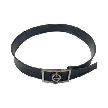 Tiger of Sweden Black Leather Belt Distressed Vintage Minimalist 100cm