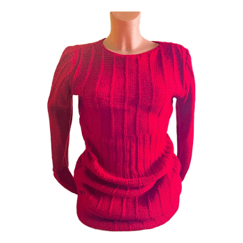 Red ribbed sweater