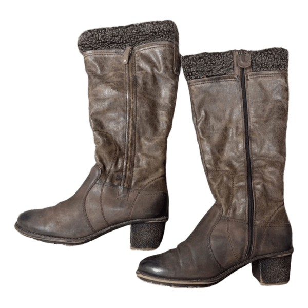 Brown knee-high boots