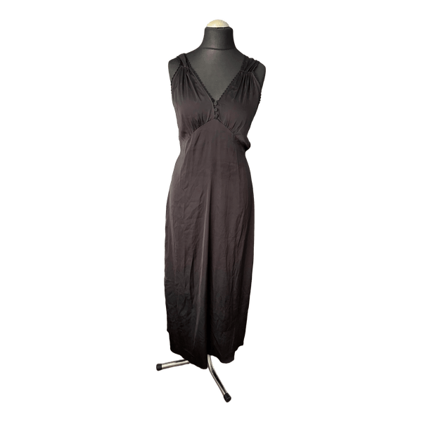 Black midi slip dress