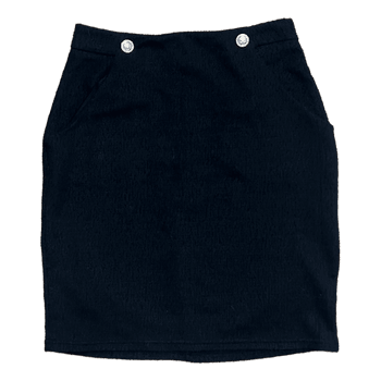 Black textured mini skirt