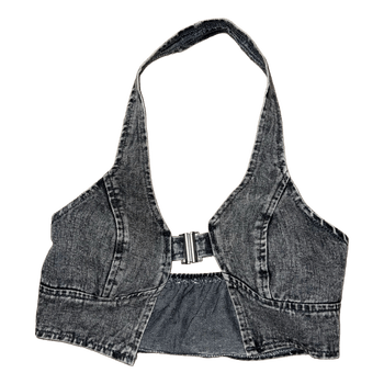Grey denim halter top