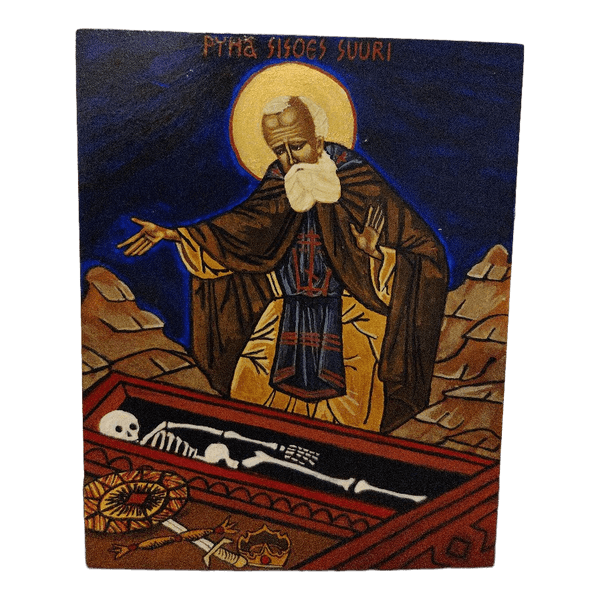 Hand-Painted Orthodox Icon – Saint Sisoe the Great
