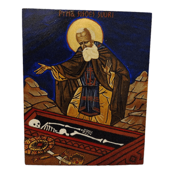 Hand-Painted Orthodox Icon – Saint Sisoe the Great