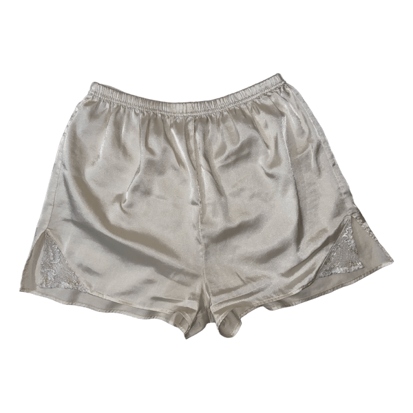 Cream satin sleep shorts