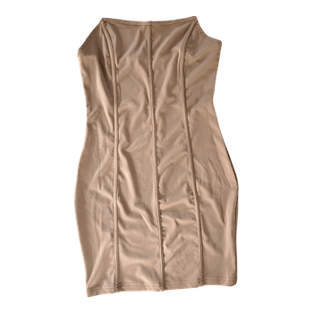 Beige minimekko