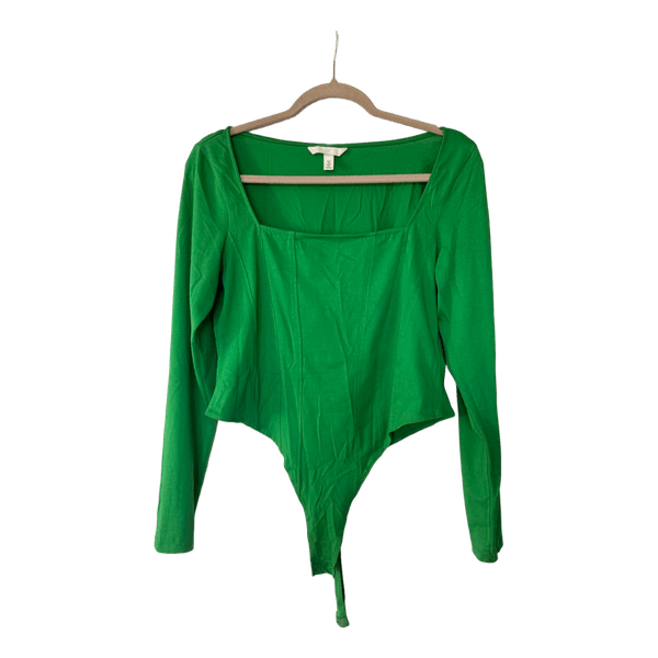 Green long sleeve bodysuit