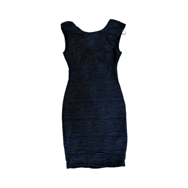 Black textured evening dress