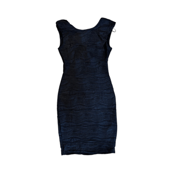 Black textured evening dress