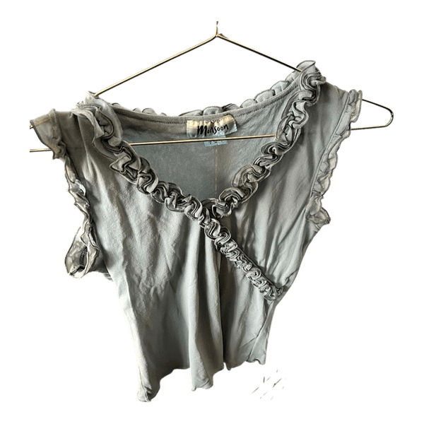Monsoon ruffled y2k mesh top