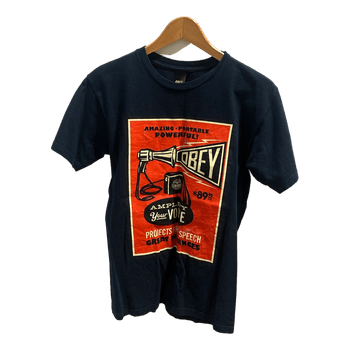 S sized navy blue Obey t-shirt