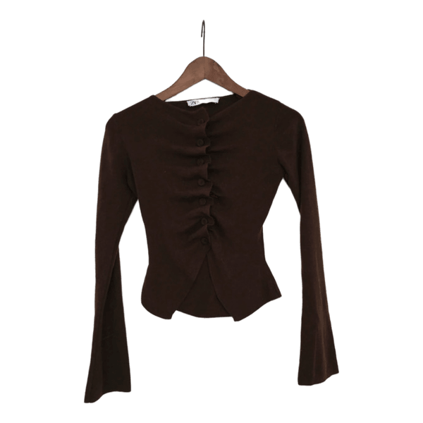 Brun cardigan med knapper