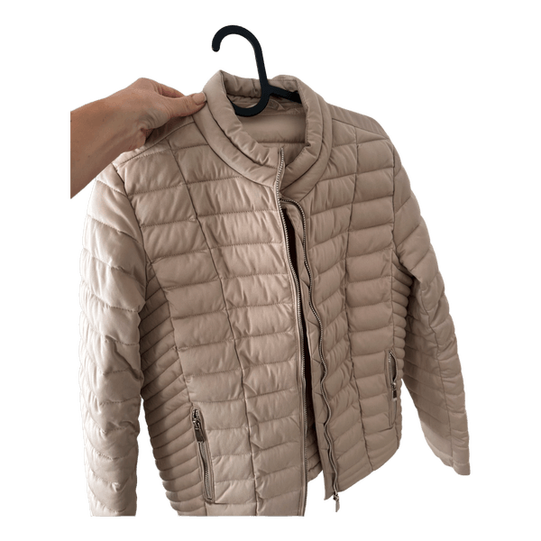 Beige quilted puffer jacket