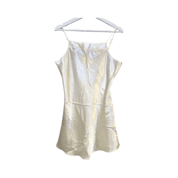 White satin slip dress