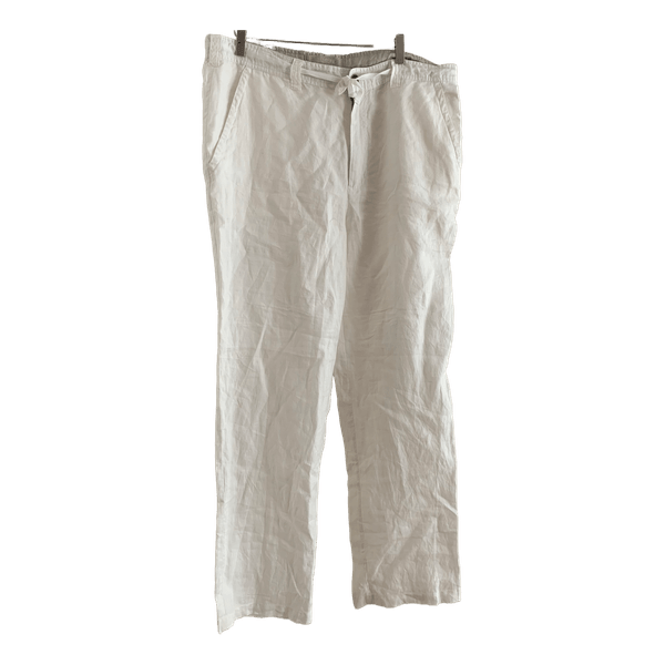 White linen trousers