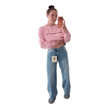Blue wide leg jeans