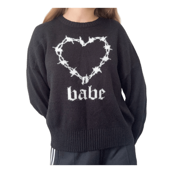 Black barbed heart sweater
