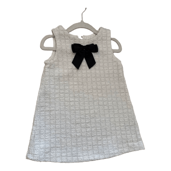 White tweed bow dress