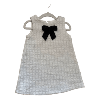 White tweed bow dress