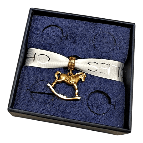 Gold rocking horse charm