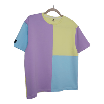 Pastel colorblock oversised t-shirt