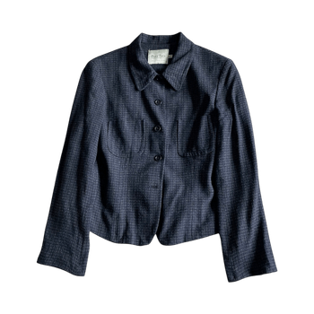 Dark plaid cropped jacket