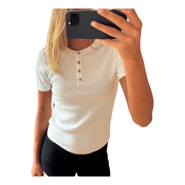 Hvid strikket T-shirt