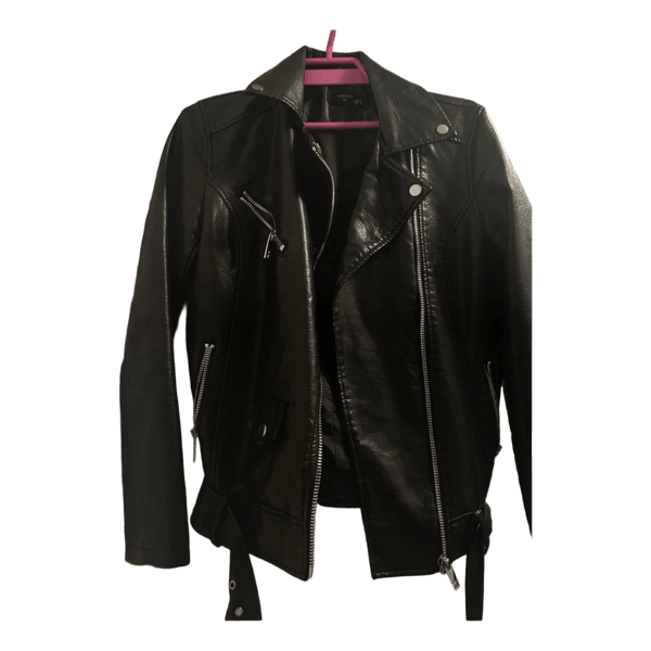 Black faux leather jacket