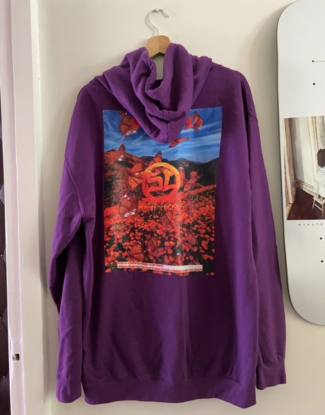 Purple butterfly print hoodie