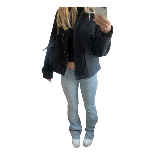 Lyseblå gina tricot flared jeans