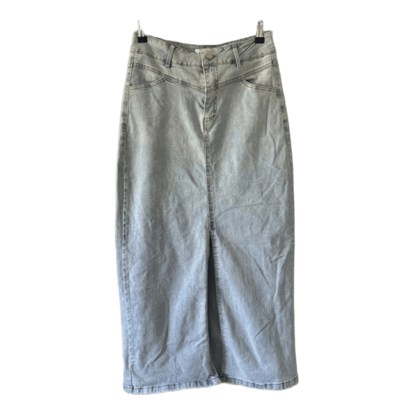 Lyseblå denimnederdel