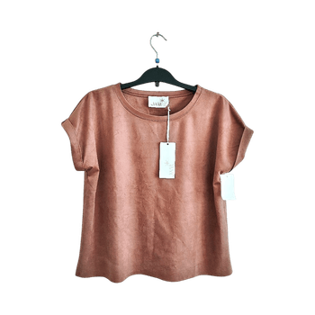 Juvia brown suede soft elegant Top/T-shirt 