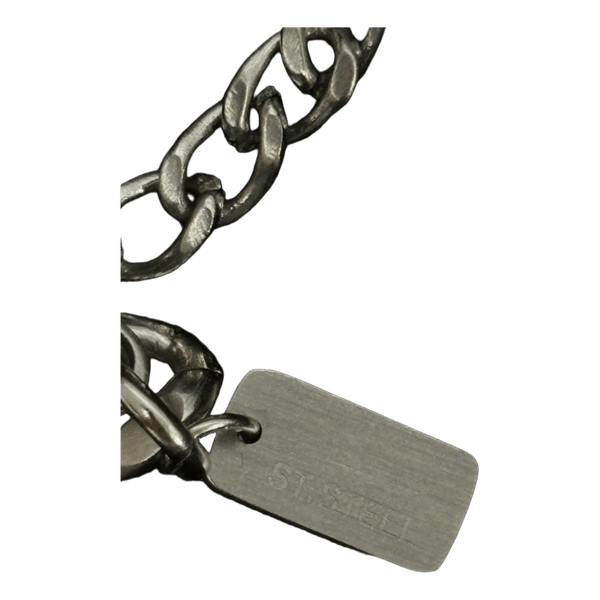 Silver steel chain necklace