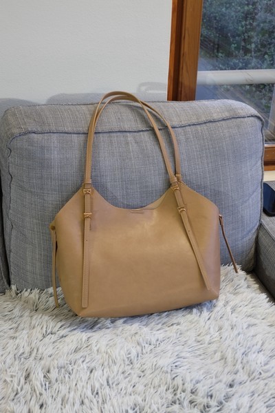 Brown faux leather shoulder bag
