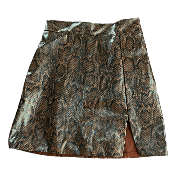 Brown snakeskin mini skirt