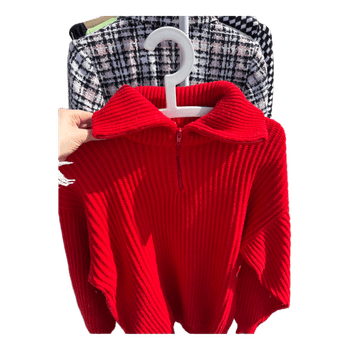 Red ribbed sweater