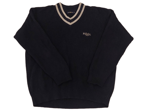 Henry Lloyd black v-neck knit sweater