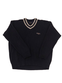 Henry Lloyd black v-neck knit sweater